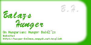 balazs hunger business card